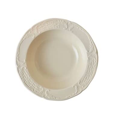 zastawa stołowa Zastawa stołowa w kolorze kremowym Ceramiczny talerz na makaron Okrągła miska na makaron Domowy talerz zupy Restauracja Kawiarnia Talerz sałatkowy Prosty talerz deserowy Jednolity kolo