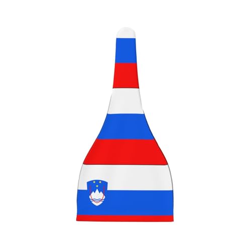 Baby Beanie Flag of Slovenia Knotted Hat - Soft, Warm, Comfortable, Headwear for Newborns, 0-6 Months Black2