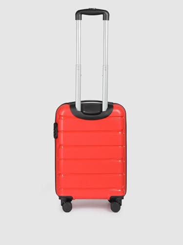 Image of Teakwood 55 CM Unisex Trolley Bag for Travel, Hard Cabin Trolley Large Travel Suitcase Bag, Lock System 360 Degree 8 Rotating Wheels (55 CM, RED)