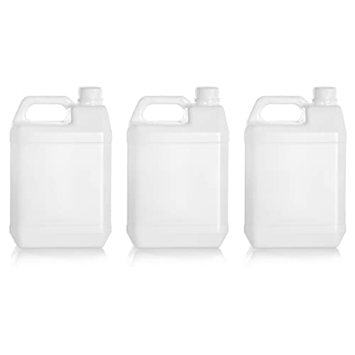 Set de 3 Garrafas de Plástico Alimentario, Bidones de Agua, Tanque Agua, Jarra con plástico 5 litros 26 x 19 x 14 cm