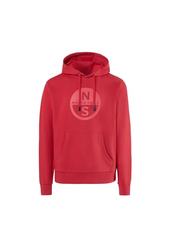 Sweat à capuche North Sails rouge coton biologique hoodie homme P24 casual