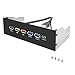 immagine 6EZDIY-FAB USB 3.0 HUB 5.25 Zoll Metall Frontplatte USB HUB 1-Type-C Port/ 3-USB 3.0 Ports QC3.0 18W Ricarica Rapida Port