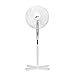 16 Zoll Standventilator 40 cm oszillierend leise mit bürstenlosem Motor 3 Geschwindigkeitsstufen höhenverstellbar 90° Oszillation energieeffizient starker Luftstrom Sommer Ventilator Weiß