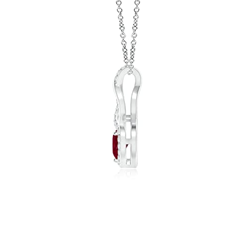 Angara Natural Ruby Pendant for Women | Heart-Shaped Ruby in 14K Solid Gold/Sterling Silver/Platinum | July Birthday, Anniversary, Gemstone Jewellery Gift2
