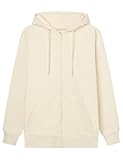 Springfield Basic Zip UP L/S Hooded Sweatshirt Sudadera con Cremallera, Blanco, XL para Hombre