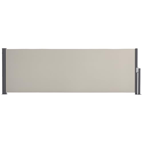 Outsunny Store latéral Brise-Vue paravent rétractable dim. 3L x 1H m alu. Polyester Anti-UV Haute densité 180 g/m² Gris