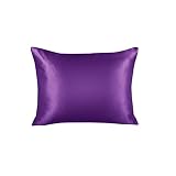 ShopBedding Luxury Satin Pillowcase for Hair – Queen Satin Pillowcase with Zipper, Grape (1 per Pack