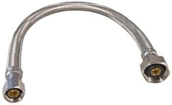12 Inch Faucet Supply Line 3/8 Compression x 1/2 Faucet FIP, Stainless Steel Braided Supply Line for bathroom and kitchen sink faucets - Menser Plumbing Pack - Ten Pack (10)