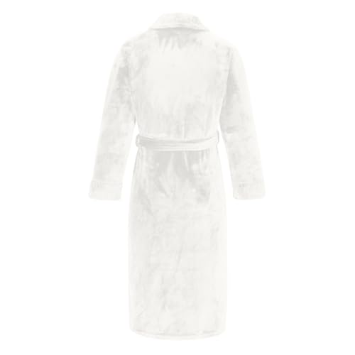 Robes for Men Bathrobe Lightweight Flannel Plush Robe Warm Soft Full Lenght Solid Lounge Robe Pajama With Pockets3