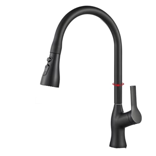 Robinet de cuisine extractible avec douchette rotative à 360° pour évier domestique