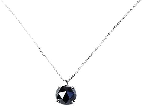 K18WG ブラックダイヤ1.00ct ファセットローズカット クロスネックレス K18WG ブラックダイヤ1.00ct ローズカット クロスネックレス