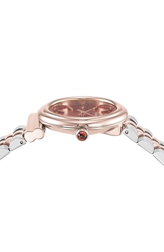 Ferragamo Gancini Collection Luxury Womens Watch Timepieces with a Two Tone Bracelet and Case Featuring a Red Dial2