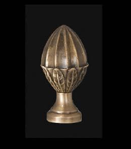 Image of B&P Lamp Acorn Style Cast Brass Finial, 2 1 /8 Inch Ht, 1 /4-27 Tap