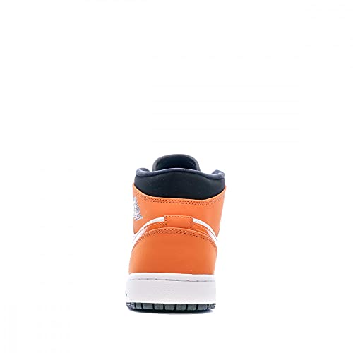 Nike Men's Air Jordan 1 Mid Shattered Backboard, Black/White/Starfish, 103