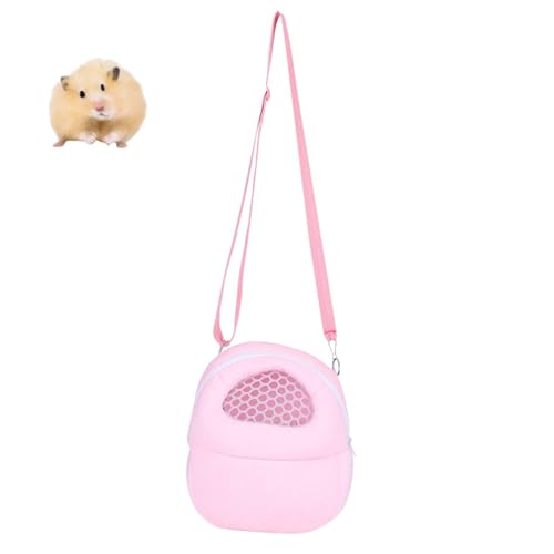 Porte-Hamster, Portable en Maille Blanche hérisson Africain Hamster Respirant Sacs de Transport pour Animaux de Compagnie Sacs à Main Sac à Dos de Voyage...