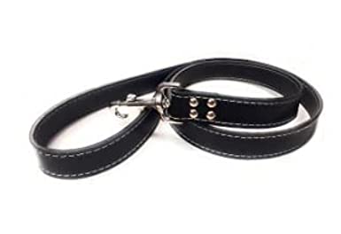 M&D Handmade 40 inch Total Length Strong Leather Lead for Medium/Large Dogs 1 inch wide (25mm) (Dark Brown)