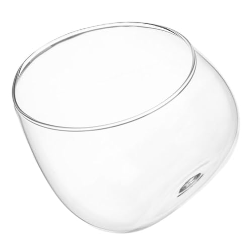 POPETPOP Vase Décoratif en Verre Transparent à Ouverture Inclinée pour Plantes Succulentes et Mousse, Terrarium Moderne et Élégant pour Étagères et...