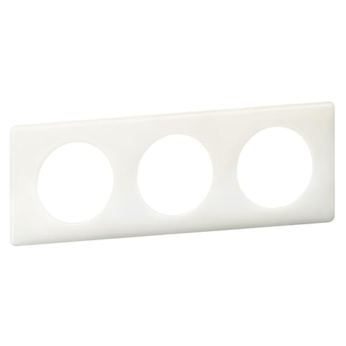 Legrand 066633 Plaque Céliane Laqué, 3 Postes, Finition Blanc