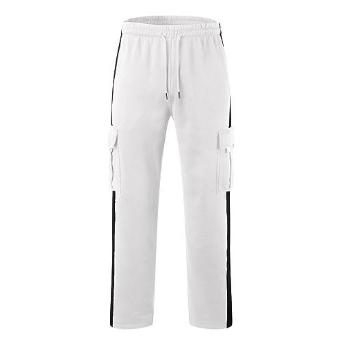 Sweatpants for Men Mens Cargo Drawstring Casual Hiking Pants Joggers Athletic Trousers Cotton Loose Straight4