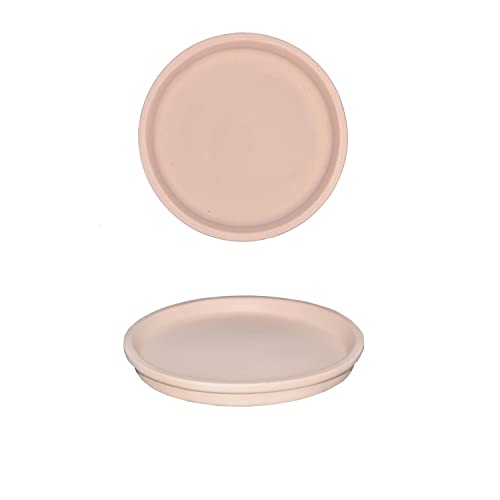 Image of Lasaki Round Ceramic Trays (Plates Saucers) for Pots, planters, Flower, Succulent(Set of 2,Pink,3.5 inch) R3.5(Plants not Included)