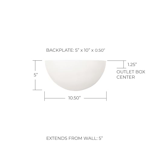 Image of Capital Lighting 1681MW Crescent Modern Minimalistic Faux White Alabaster Glass Bowl Wall Sconce Pocket Sconce, 1-Light 100 Watt, 5 inch H x 11 inch W, Matte White