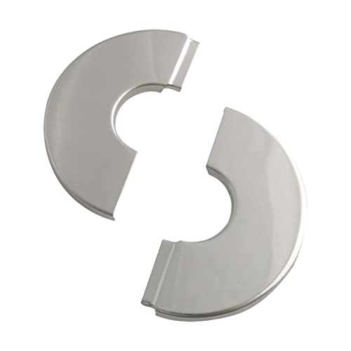 HSCGIN Wall Split Flange 2PCS Stainless Steel Round Escutcheon Plate Floor and Ceiling Plate Cover Split Flange for 28mm Dia Pipe 25 Type Silver - Thumbnail 3