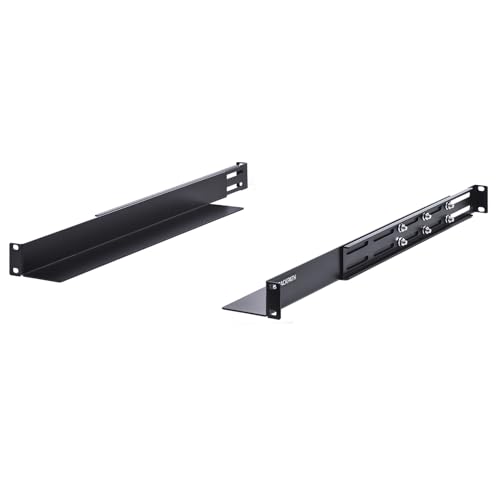 RackPath 1U 4-Post Server Rack Rail 20.2-32 Inch Adjustable Depth - 110lbs Capacity