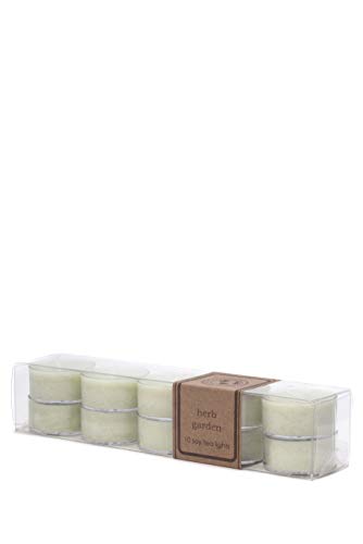 Eco Candle Co. Tea Light Candles, Herb Garden, 10-Pack - Scents Of Tarragon, Bergamot, Grapefruit, & Jasmine - Recyclable, 100% Soy Wax, No Lead, Hand Poured, Midwest Grown Soybeans.6 Oz. Each #TOP29