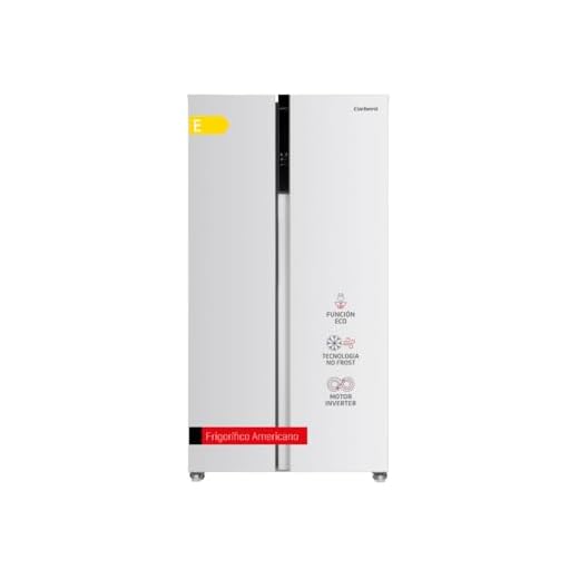 Corbero - Frigorífico Americano | CFSBSH634NFW | 59x91x177 | Capacidad 442L | No Frost | Display en Puerta | Luz LED | 2 Cajones | Función ECO | Estantes de Cristal | Silver Trim | 39 dB | Blanco