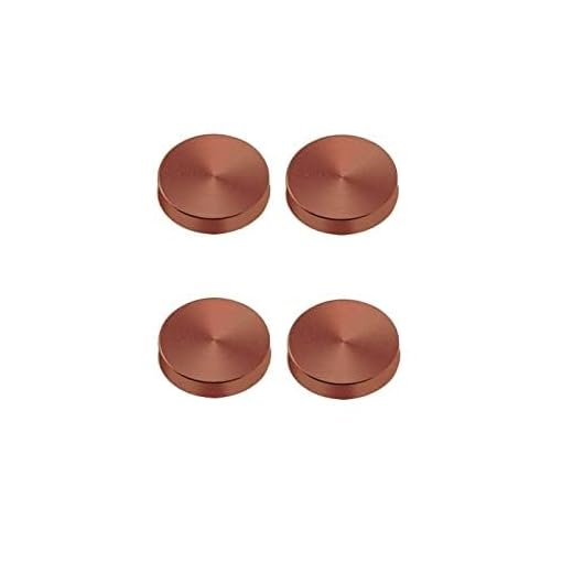 Stainless Steel Mirror Screws, Dia. 25mm Furniture Flat Standoff Screw Decorative Cap Covers, Mirror Self-Tapping Screws Cap Nail, Rose Gold, 4 Pcs