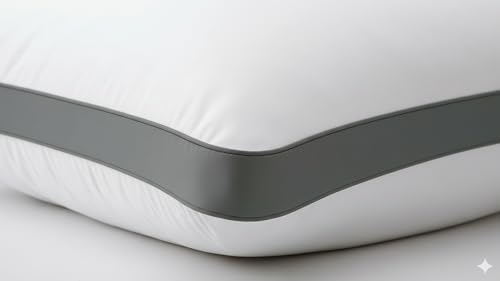 Image of Luxury Set of 2 Gusset Pillow | 3D Virgin Fiber Filled Premium Microfiber | Soft & Firm Neck Support Sleeping Pillow | 12x20 Inch
