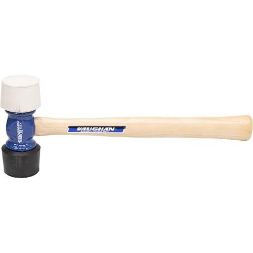 VAUGHAN 24 oz Soft Face Rubber Mallet, Made In The USA, White And Black, RM24...