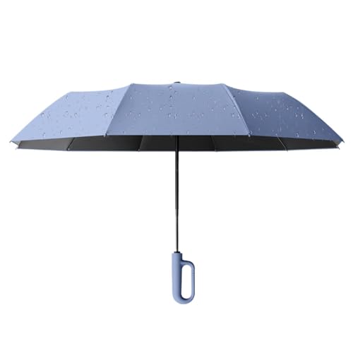 Uonguon Paraguas Con Mosquetón | UPF 50+ portátil resistente al viento con banda reflectante,Paraguas Automático Invertido | Para caminar, senderismo y actividades al aire libre