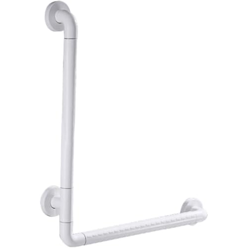 バスルームトイレ滑り止め手すりL型安全滑り止めアームレストは300KG防錆ステンレススチールナイロン手すりに耐えることができます (ホワイト)