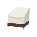 Amazon Basics Outdoor Patio Deep Lounge Chair Cover, Set of 2, Beige/Tan