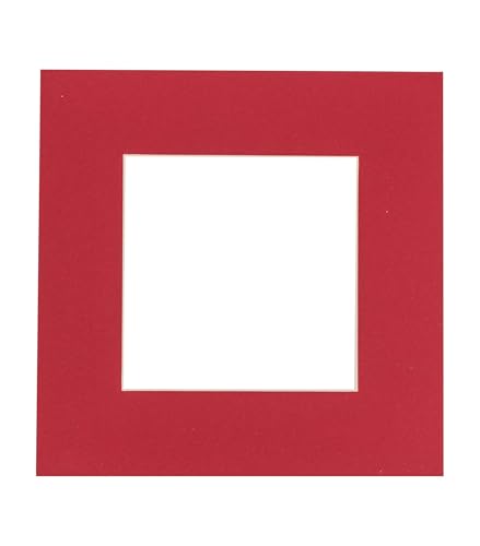 8x8 Mat for 12x12 Frame - Precut Mat Board Acid-Free Deep Red 8x8 Photo Matte Made to Fit a 12x12 Picture Frame, Premium Matboard for Family Photos, Show Kits, Art, Picture Framing, Pack of 1 Mat