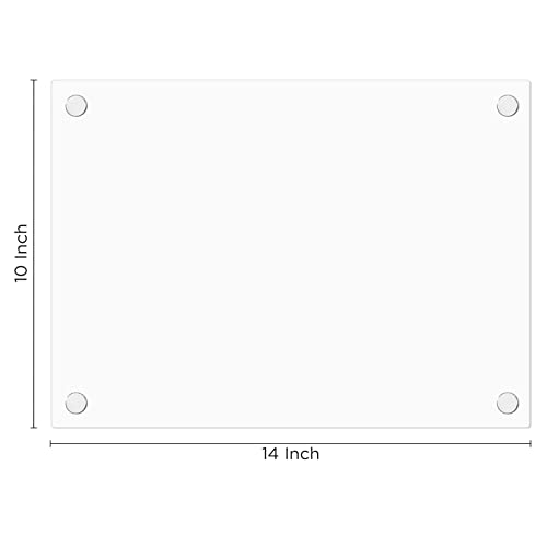 Jelofly Magnetic Acrylic Note Board For Fridge, 14 X 10 Inches Whiteboard With 5 Color Magnetic Dry Erase Markers And Eraser ( Not Transparent ) #TOP6