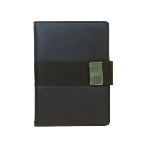 Image of A5 Diary with Magnetic Closure - Premium Jute Cloth Cover Notebook, 192 Pages 80 GSM Ivory Paper - Personal Journal, Office Planner & Writing Notebook (Navy Blue)