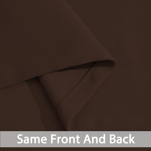Yakamok Blackout Curtains Room Darkening Thermal Insulated Window Panels,Solid Grommet Top Drapes for Bedroom/Living Room(52Wx72L, Chocolate Brown, 2 Panels)