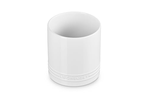 Le Creuset Stoneware Signature Straight Wall Utensil Crock, 1 qt., White