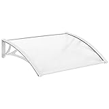 Yaheetech Auvent d'extérieur pour Porte d'entrée, fenêtre, Jardin, terrasse, Porche, abri de Pluie, 100 x 80 cm