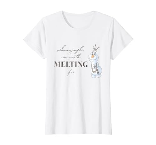 Disney 100 Anniversary Frozen Olaf D100 Quote Sweet T-Shirt, Women, White, Medium