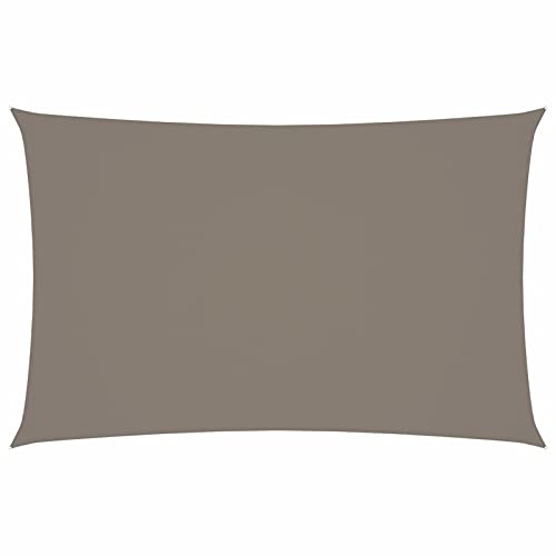 Homgoday Sonnensegel, rechteckig, Oxford-Gewebe, Taupe, 2 x 5 m, wasserdicht und Sonnenschutz, UV-Schutz für Terrasse, Garten, Balkon, quadratisch