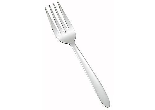 Winco 12-Piece Flute Salad Fork Set, 18-0 Stainless Steel