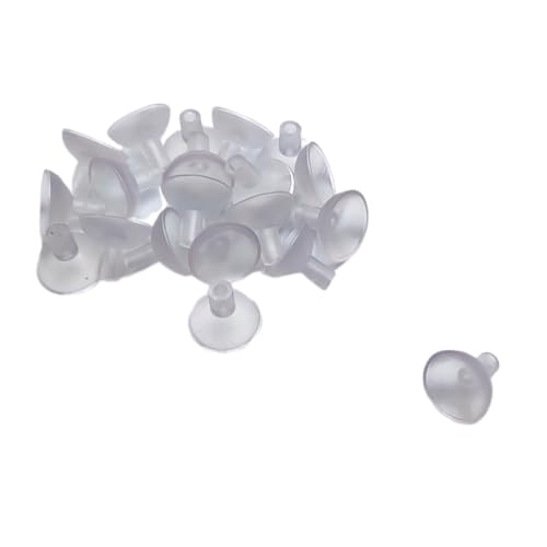 TEKLiNe KiT 20 - Ventosa para estantes de cristal transparente de goma para mesas de baño, cocina, salón, superficies de vidrio, fijación de objetos