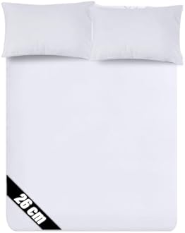 Sunshine Comforts Microfiber Fitted Sheets Breathable, Anti Wrinkle 26cm Deep Pocket Single Bed Sheets White Bedding & Linen- Single Bedding 90 X 190 CM Single Fitted Sheet