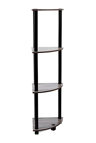 Image of Ash & Roh 4-Tier Corner Display Rack Multipurpose Shelving Unit,Display Rack Shelf, Shelving for Bedroom, Living Room. (H-3.7 Ft | W-2 Ft | D-1 Ft) (4-Tier Corner Rack)