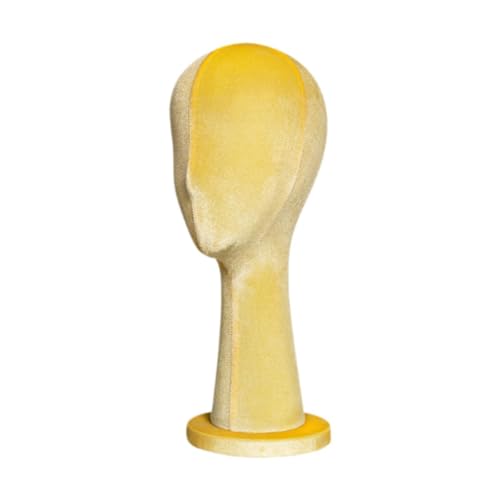 Porte chapeau et support perruque mannequin Qianly velvet jaune antidérapant
