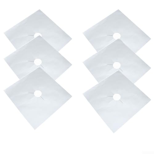 Set di 4 protezioni per fornelli a gas, non riutilizzabili, per mantenere la pulizia durante la cottura (6 pezzi, argento)