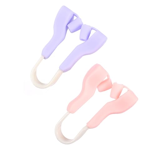 Mobestech Pinces de Remodelage du Nez en Silicone 2 Pcs – 1 Rose Tendre 1 Violet Élégant – Correcteur et Rehausseur de Nez Amincissant, Outil de Beauté Facial Ergonomique pour Usage